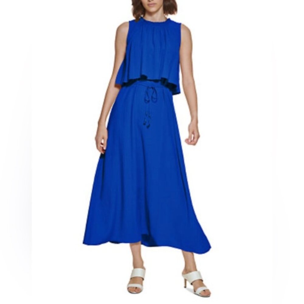Calvin Klein Women’s Royal Blue Popover Long Dress Size 12